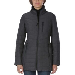 Nautica Hooded Puffer Jacket - Charcoal Gray - size XS Stretch Midweight